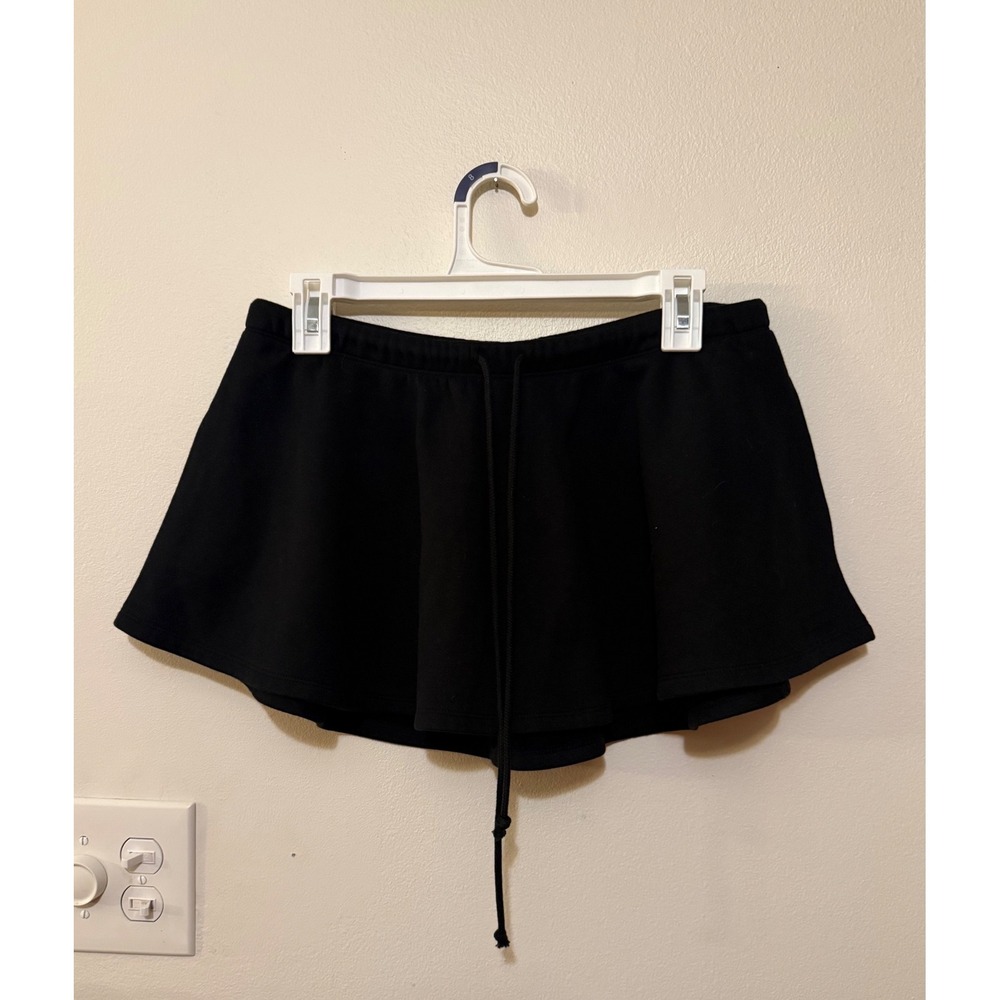 Skims Cotton Fleece Mini Skirt Onyx Size S NWT